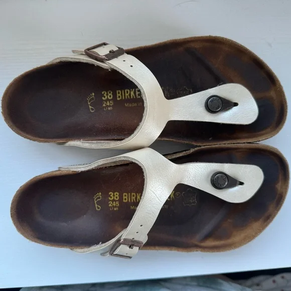 Birkenstock Gizeh Sandal in Graceful Pearl White - Picture 9 of 15